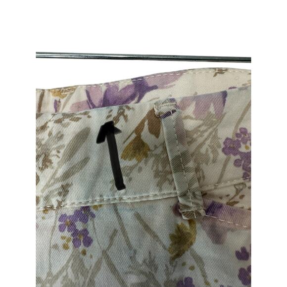 Old Navy Purple Floral Office Work Straight Leg Pixie Dress Pants Size 4 Tall - Picture 5 of 13